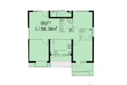 帝邦帝城3室2厅1厨2卫建面98.38㎡