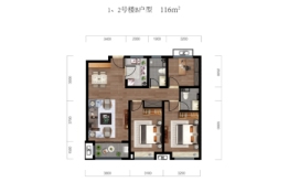 济高·梧桐郡3室2厅1厨2卫建面116.00㎡