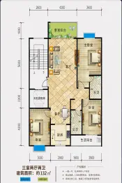 景虹·宝岭印象3室2厅1厨2卫建面132.00㎡