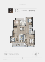 龙光大唐久云府4室2厅1厨2卫建面120.00㎡