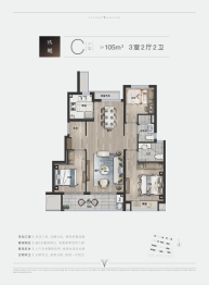 龙光大唐久云府3室2厅1厨2卫建面106.00㎡