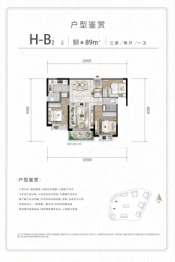 佳兆业城市广场3室2厅1厨1卫建面89.00㎡