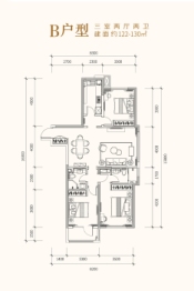 紫樾尚府3室2厅1厨2卫建面122.00㎡