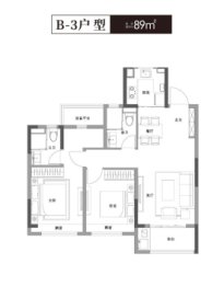 阳光城东原印江滨2室2厅1厨2卫建面89.00㎡