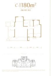 奥园雍璟天著4室2厅1厨2卫建面180.00㎡