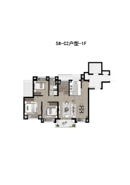 首创禧悦芳菲4室2厅1厨2卫建面131.00㎡