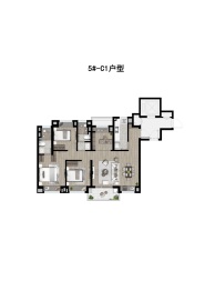 首创禧悦芳菲4室2厅1厨2卫建面105.00㎡