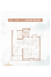 公园道3室2厅1厨1卫建面104.03㎡