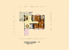 书香名苑3室2厅1厨2卫建面121.00㎡