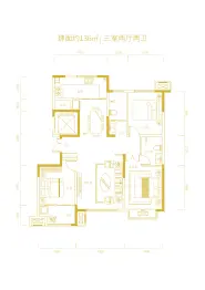 恒联宝通瑞苑3室2厅1厨2卫建面136.00㎡