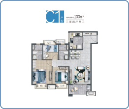 雅居乐星汇天际3室2厅1厨2卫建面100.00㎡