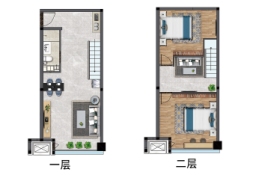 城投·创智中心2室1厅1厨1卫建面56.00㎡