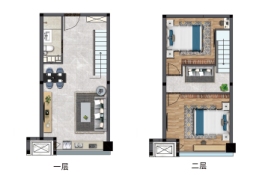 城投·创智中心2室1厅1厨1卫建面48.00㎡