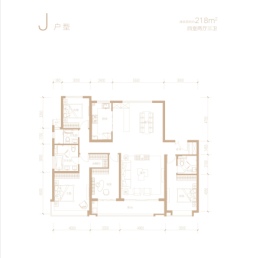 融创时代中心4室2厅1厨3卫建面218.00㎡