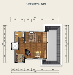 领地·蘭台府1室2厅1卫建面105.00㎡