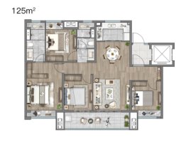 星辰四季4室2厅1厨2卫建面116.00㎡