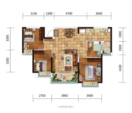 潼南恒大绿洲3室2厅1厨1卫建面110.60㎡