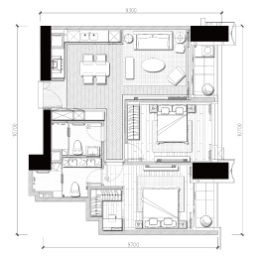 合景同创·臻林天汇2室2厅1厨2卫建面113.00㎡