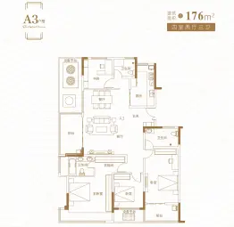 昌建新投春润嘉苑4室2厅3卫建面176.0㎡