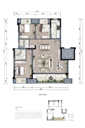 海伦堡玖悦府3室2厅1厨2卫建面102.00㎡