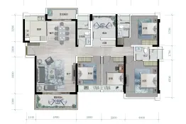 龙光·玖龙玺5室2厅1厨3卫建面167.0㎡