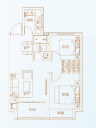 宏居花园里2室2厅1厨1卫建面83.09㎡