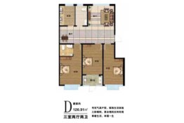 翠景学府家园3室2厅1厨2卫建面120.91㎡