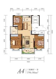 恒聚·美岸3室2厅1厨1卫建面96.06㎡