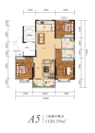 恒聚·美岸3室2厅1厨2卫建面120.19㎡