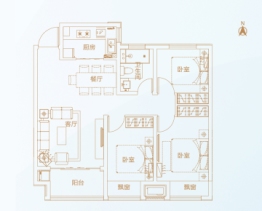 宏居花园里3室2厅1厨1卫建面105.25㎡