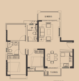 合锦嘉泓·天宇广场3室2厅1厨2卫建面94.00㎡