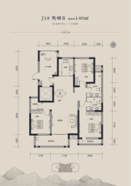 国仕山3室2厅1厨2卫建面140.00㎡