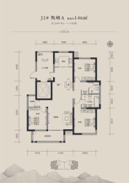 国仕山3室2厅1厨2卫建面146.00㎡