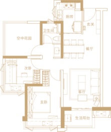 江海保利大都汇3室2厅1厨2卫建面80.00㎡