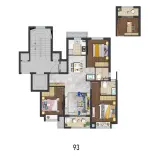 宁波·湖光天樾建面93㎡户型