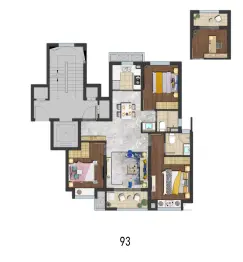 宁波·湖光天樾3室2厅1厨2卫建面93.00㎡