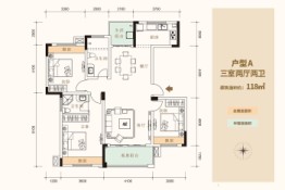 粤北大周商贸城3室2厅1厨2卫建面118.00㎡