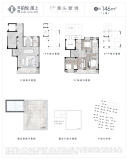 旭辉铂悦溪上146平上叠户型