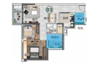 6栋建面79平两房户型