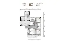 吉邦紫雲臺1期93㎡琅阅平层户型图