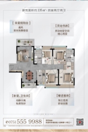 正升星荟4室2厅1厨2卫建面135.00㎡