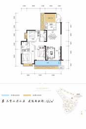 恒建·紫金湾3室2厅1厨2卫建面125.00㎡