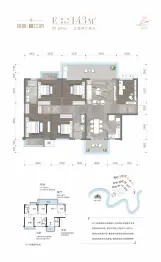 招商樾江府5室2厅1厨2卫建面143.0㎡