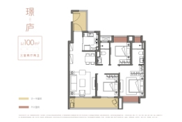 大华铂璟湾3室2厅1厨2卫建面100.00㎡