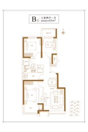 新城公园尚府3室2厅1厨1卫建面95.00㎡