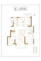 新城公园尚府3室2厅1厨2卫建面105.00㎡