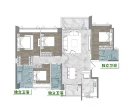 合景臻湖誉园4室2厅1厨3卫建面170.00㎡