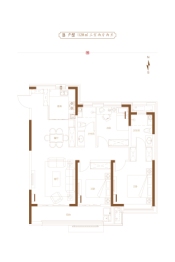 蓝石缘溪堂3室2厅1厨2卫建面128.00㎡