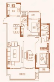 中置中央城市广场3室2厅1厨2卫建面115.00㎡