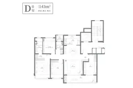 万科·国宾道4室2厅1厨2卫建面143.00㎡